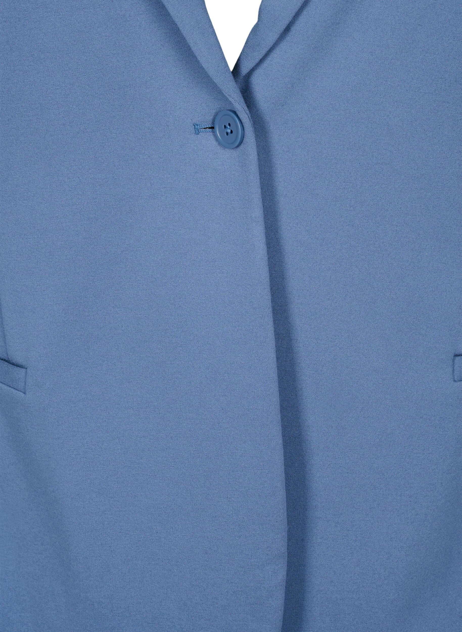Zizzifashion Simple blazer with button closure, Blue, Packshot image number 2