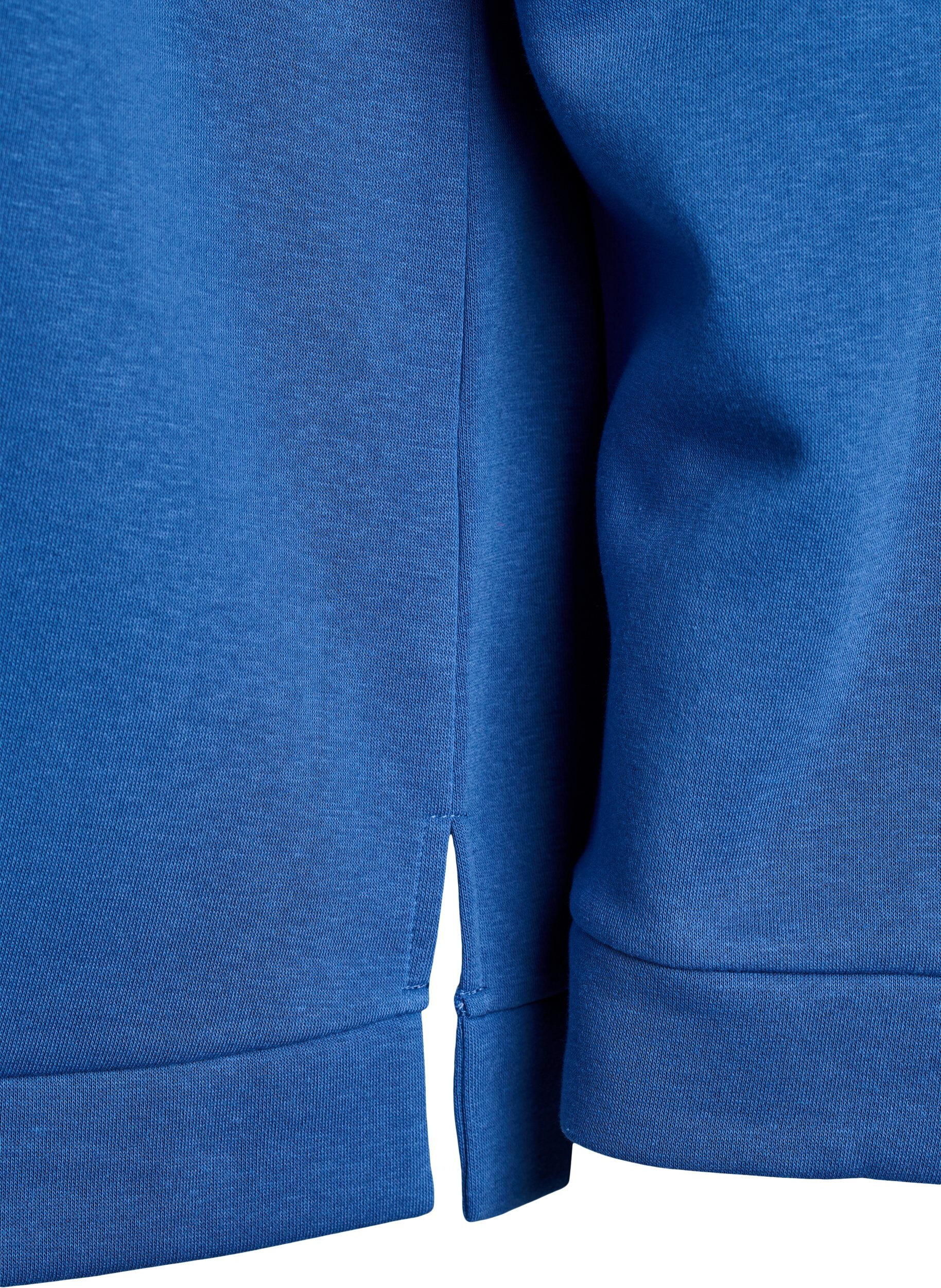 Zizzifashion Sweatshirt with high neck and zip closure, Blue, Packshot image number 3
