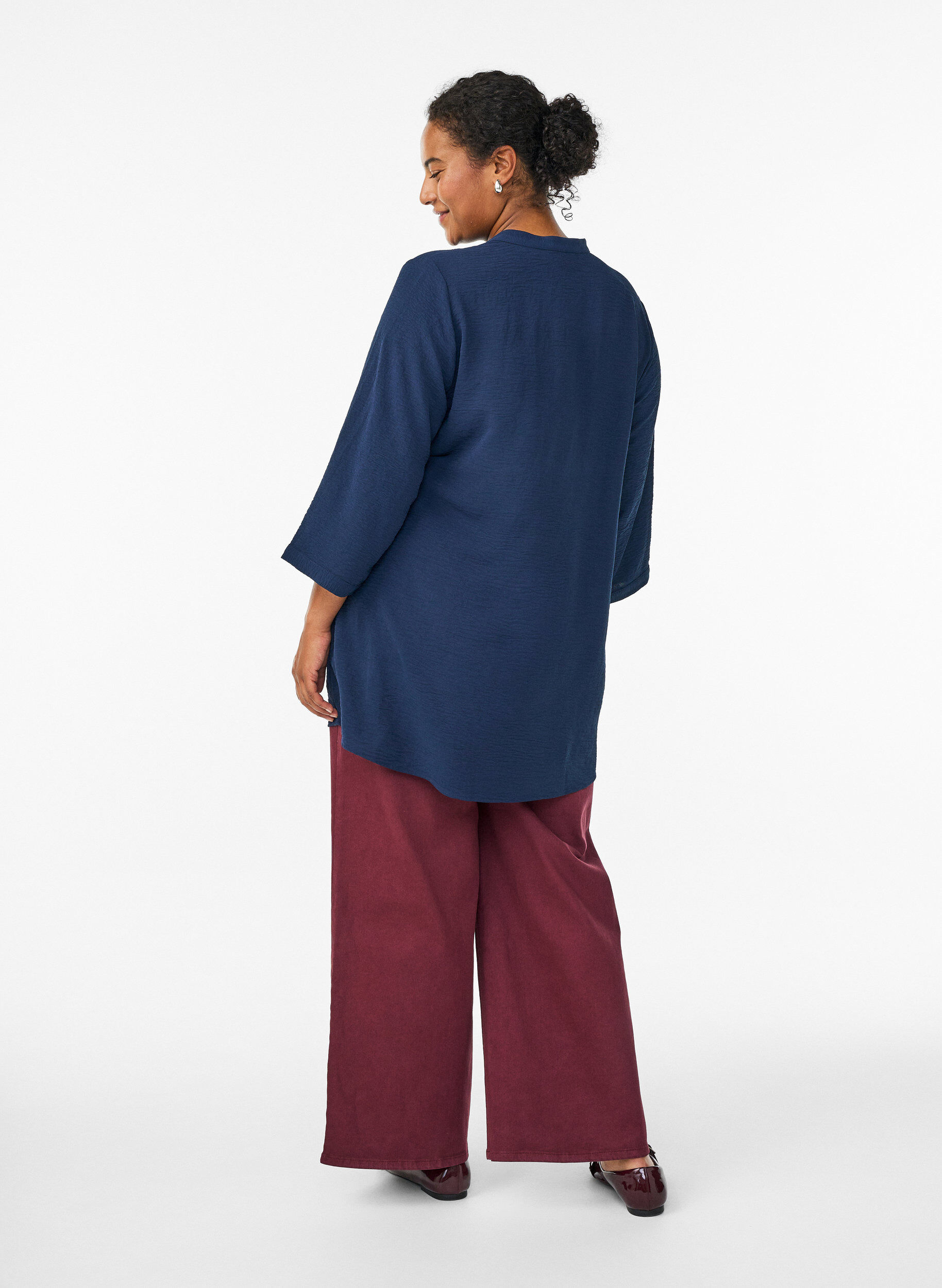 Zizzifashion Tunic with 3/4 sleeves, Blue, Model image number 2