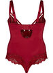 Underwired lace body with strap detail, Red, Packshot image number 1