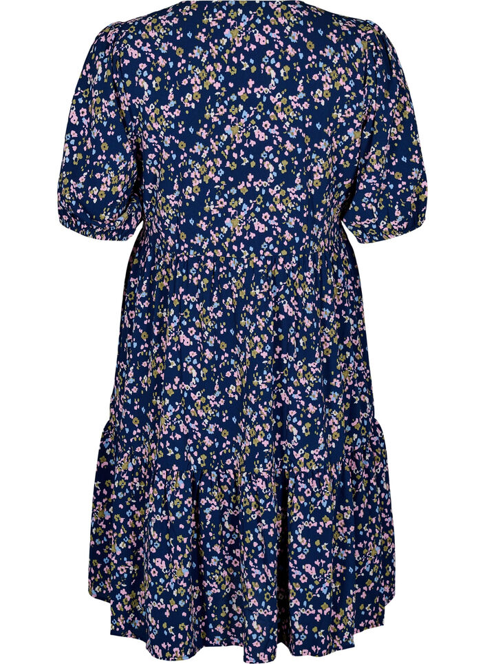 Wrap dress with short sleeves, Begonia P.Ditzy AOP, Packshot image number 1