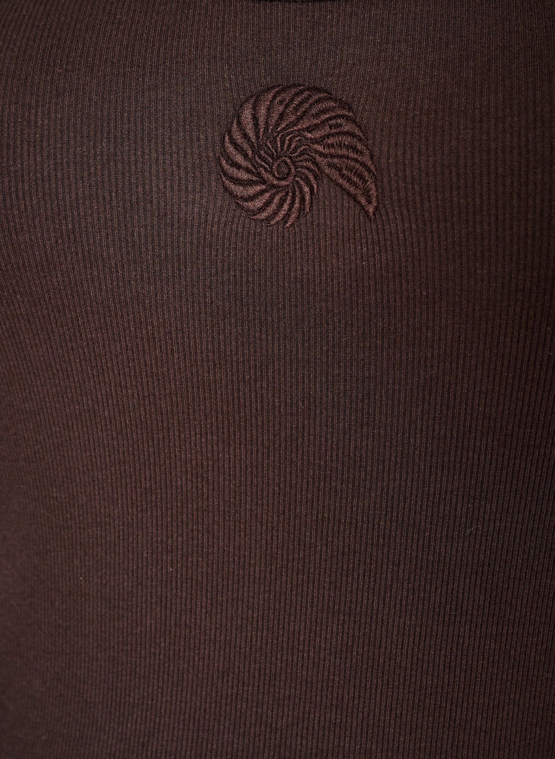Zizzifashion Fitted top with motif, Brown, Packshot image number 2