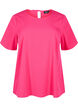 Short-sleeved viscose blouse with ties, Bright Rose, Packshot image number 0