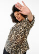 Loose shirt with animal print and chest pockets, Brown, Model image number 4