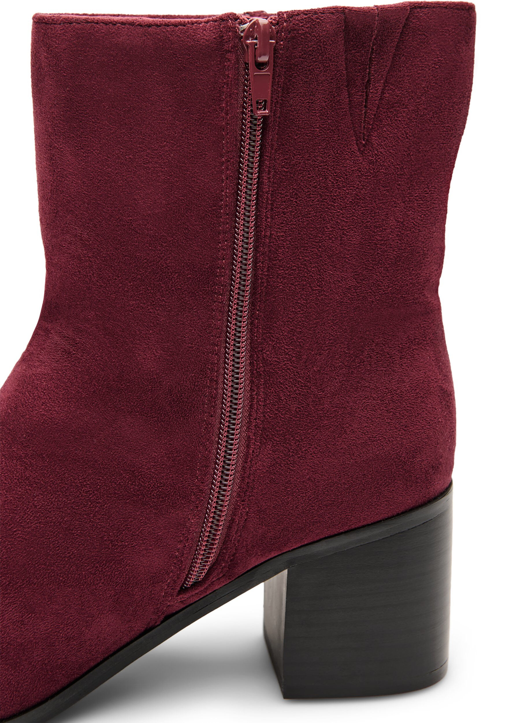 Zizzifashion Ankle boot in faux suede with round toe, Red, Packshot image number 2