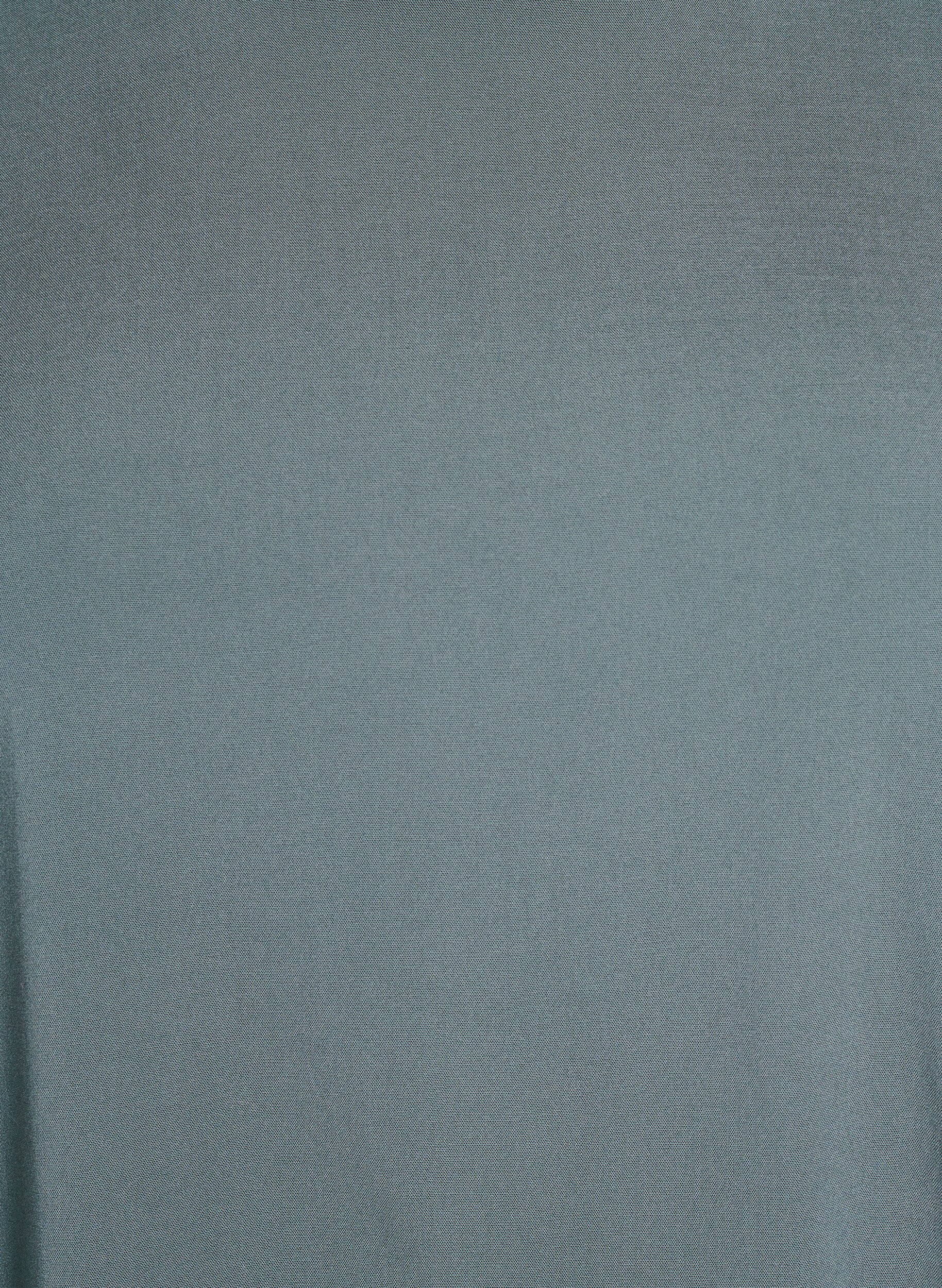 Zizzifashion FLASH - Short-sleeved woven blouse with round neck, Green, Packshot image number 2