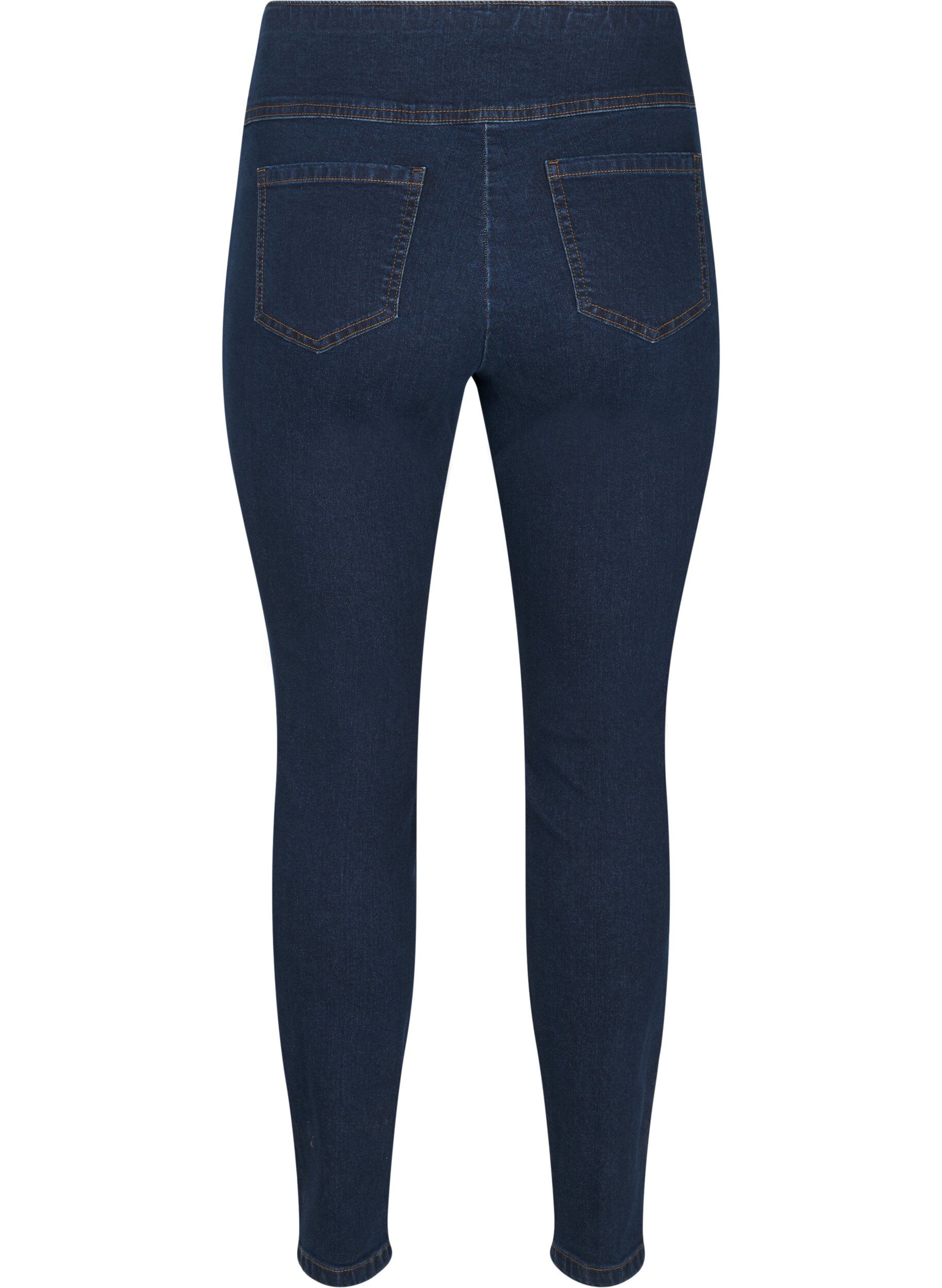 Zizzifashion Stretchy jeggings with high waist, Dark Blue, Packshot image number 1