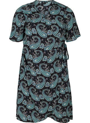 Short-sleeved wrap dress, B. Vintage Paisley, Packshot image number 0