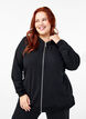 Hooded sweat cardigan with pockets, Black, Model image number 0