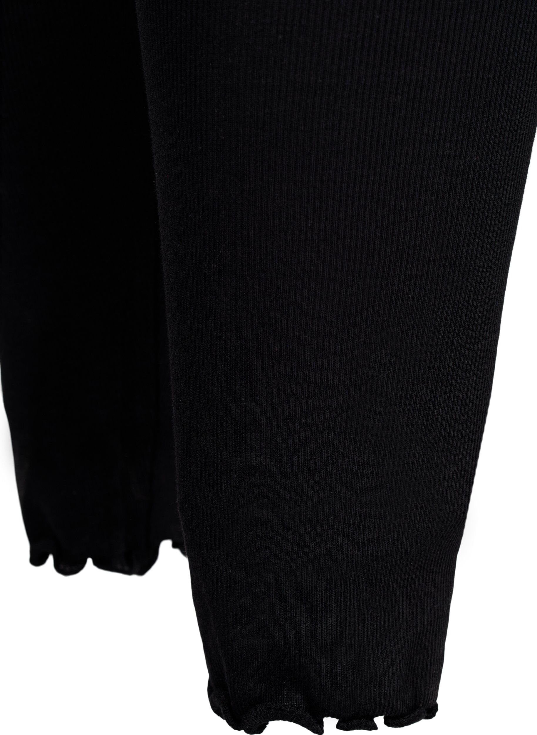 Zizzifashion Tight fit ribbed trousers, Black, Packshot image number 3
