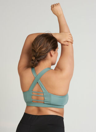 Sports top with a decorative details on the back, Chinois Green, Model image number 0