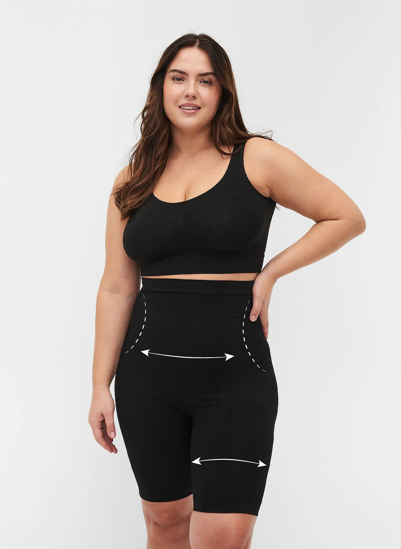 High waisted shapewear shorts, Black, Model image number 0