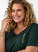 Midi nightgown in organic cotton, Green, Model image number 2