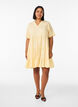 Knee-length A-line dress in linen and viscose, Yellow, Model image number 1