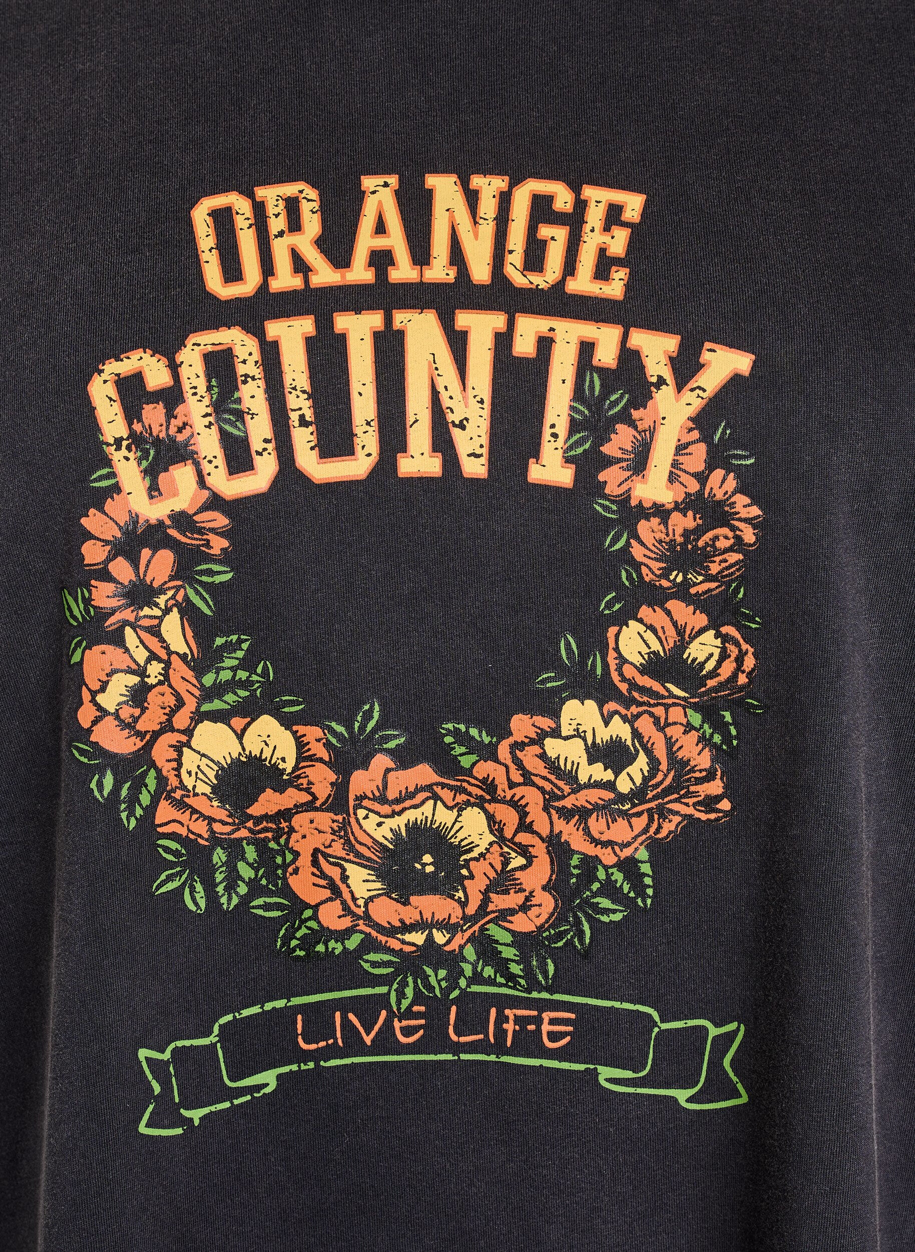 Zizzifashion T-shirt in organic cotton with a cool print, Dark Grey, Packshot image number 2