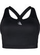 Sports bra with front pocket, Black, Packshot image number 0