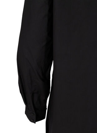 Cotton tunic with large collar, Black, Packshot image number 3