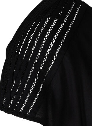Short-sleeved blouse in viscose, Black, Packshot image number 3