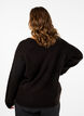 Loose-fitting knitted blouse with round neck, Black, Model image number 1