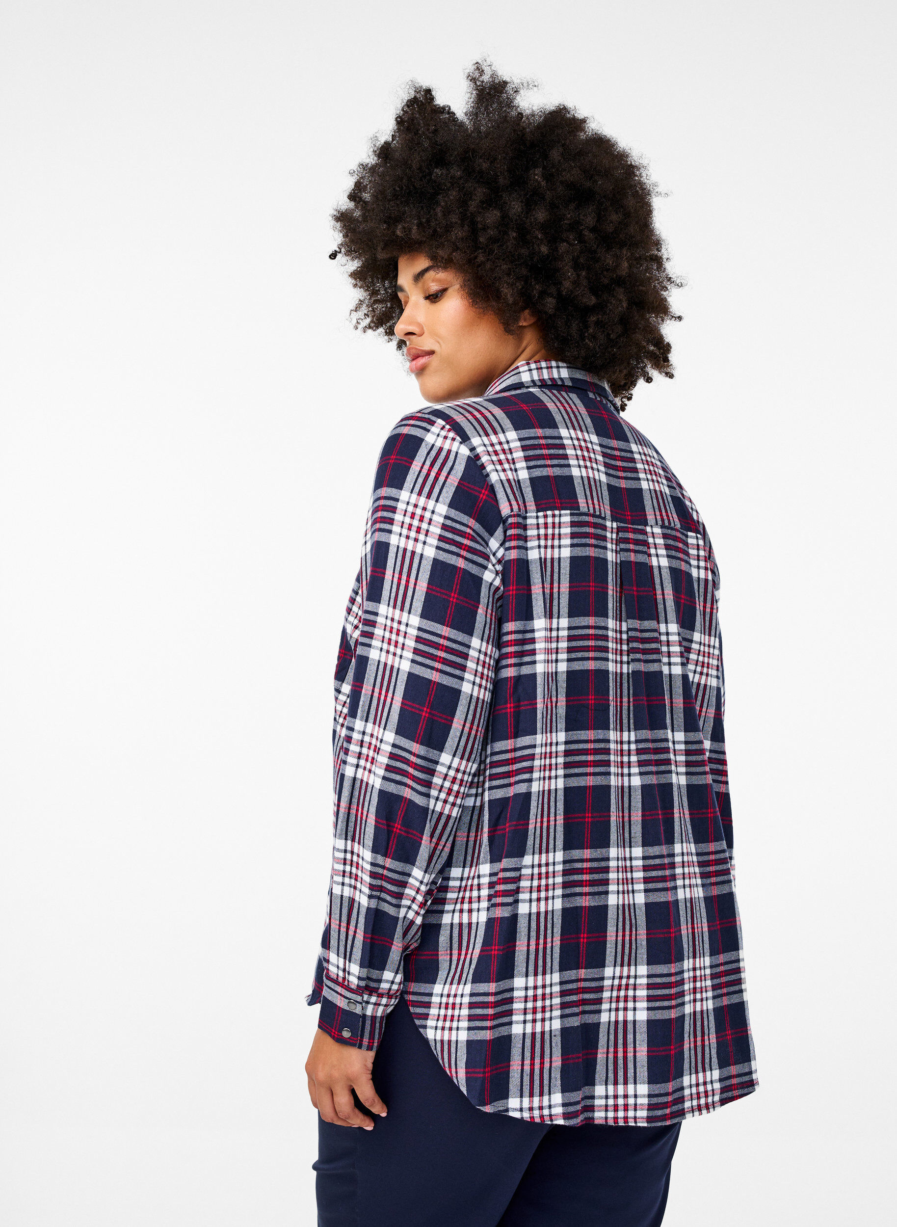 Zizzifashion Checked shirt with long sleeves, Check, Model image number 1