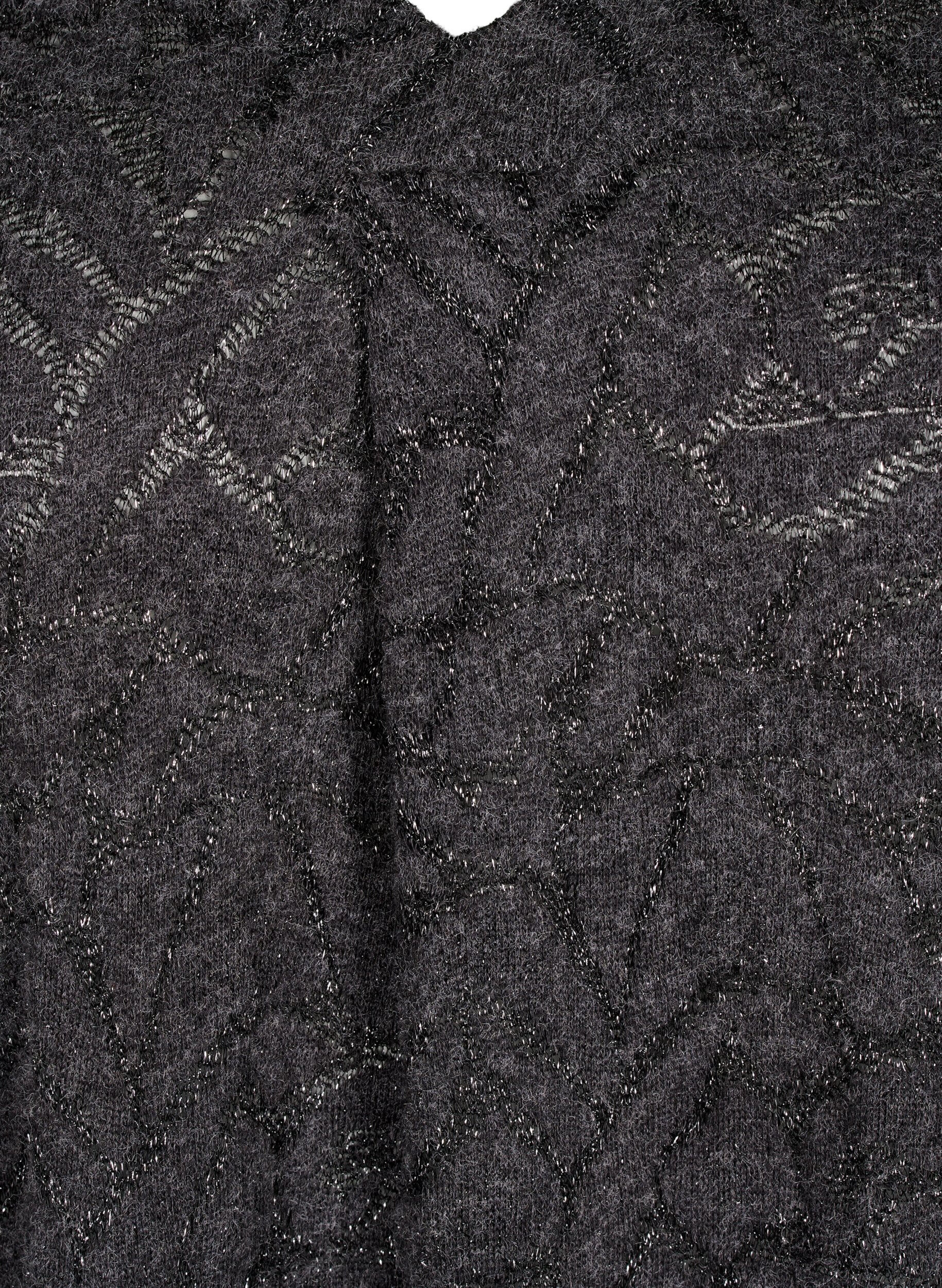Zizzifashion Long-sleeved blouse with glitter and pattern, Grey, Packshot image number 2
