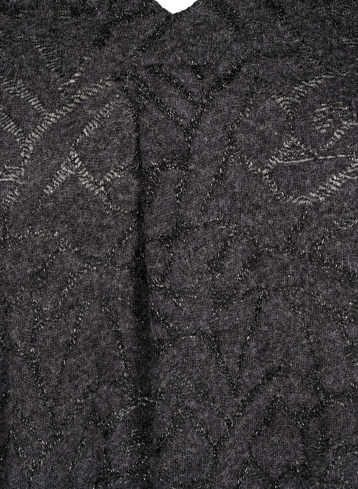 Long-sleeved blouse with glitter and pattern, Grey, Packshot image number 2