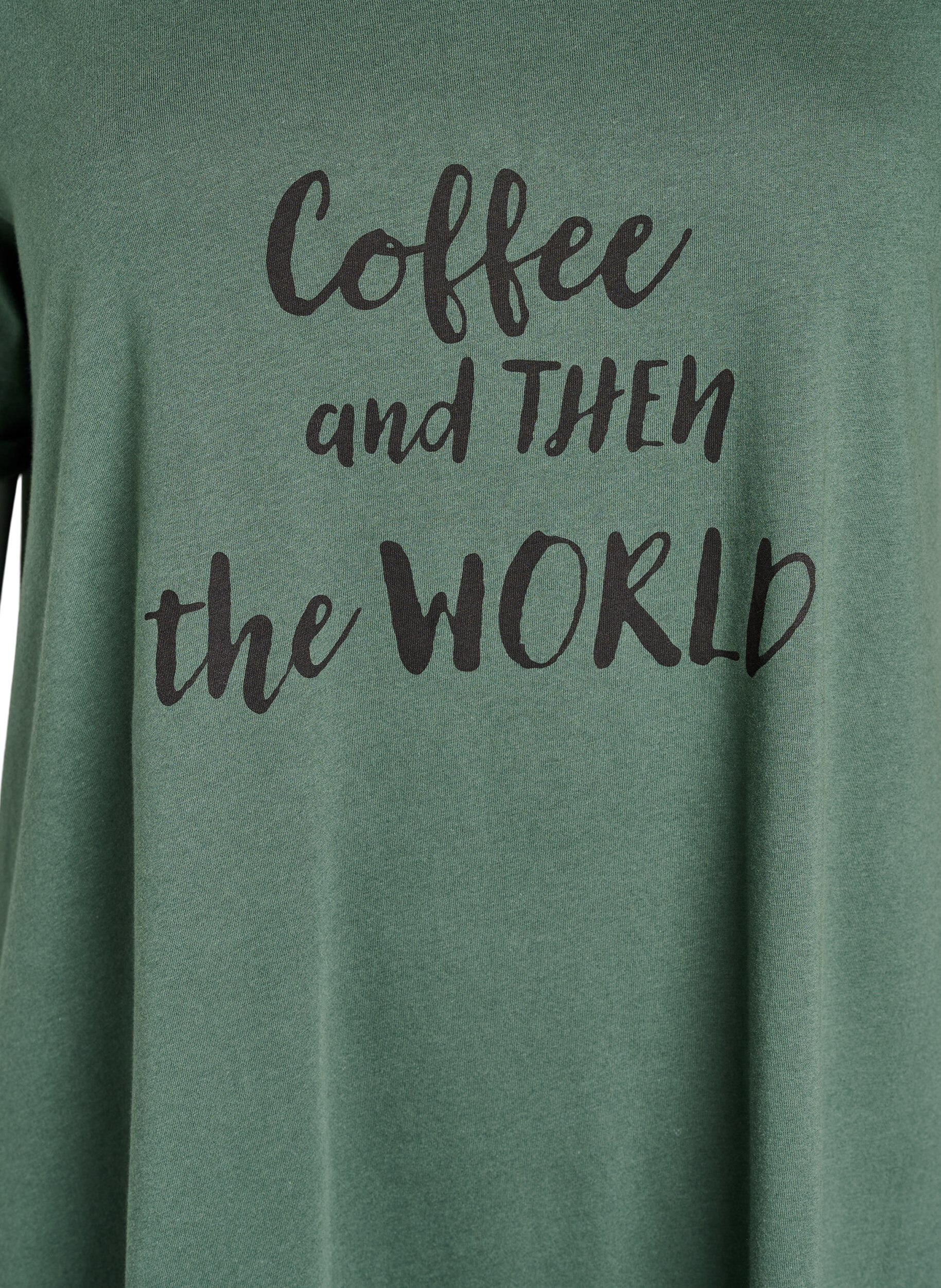 Zizzifashion Short-sleeved nightgown in organic cotton, Green, Packshot image number 2