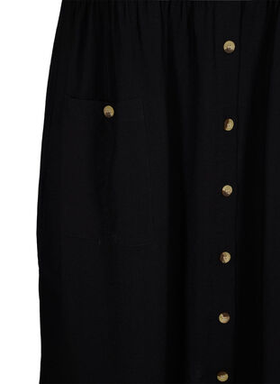 Short sleeve dress with buttons and pockets, Black, Packshot image number 3