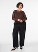 Sheer mesh blouse with rhinestones, Brown, Model image number 1