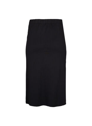 Long skirt in cotton with slit, Black, Packshot image number 1