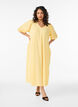 Midi dress with V-neck and texture, Yellow, Model image number 0