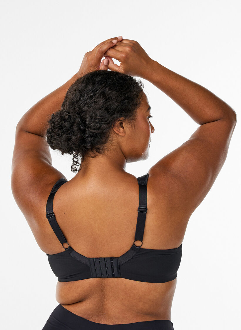 Minimizer bra with padded straps, Black, Model image number 2