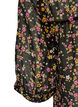 Blouse with floral print and V-neck, Black, Packshot image number 3