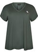 Loose training t-shirt with V-neck, Green, Packshot image number 0