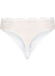 Microfiber thong with lace, White, Packshot image number 1