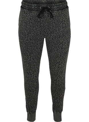 Leopard print cotton sweatpants, Grey Leo Acid Wash, Packshot image number 0