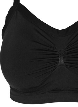Thin strap, seamless bra, Black, Packshot image number 2