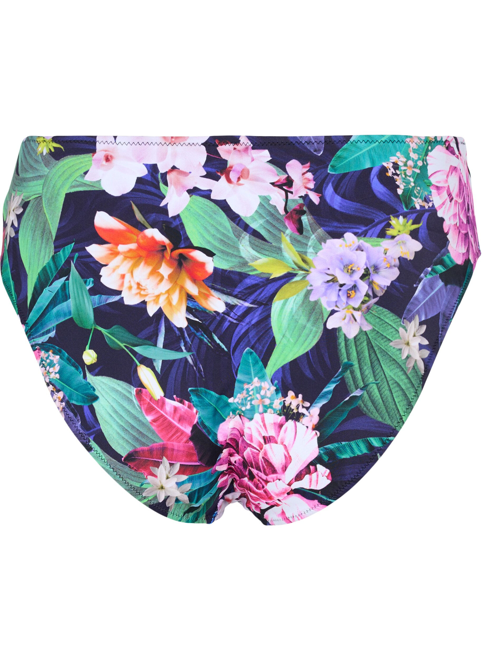 Zizzifashion Bikini bottoms with a high waist, Flower Print, Packshot image number 1