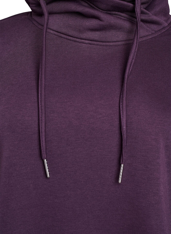Sweatshirt with high collar and pockets, Purple, Packshot image number 2