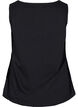 Cotton top with rounded neckline and lace trim, Black, Packshot image number 1