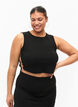 Short top with open side detail, Black, Model image number 0