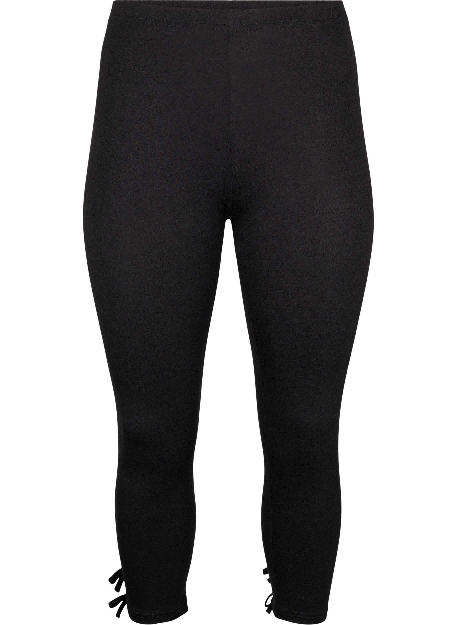 Zizzifashion 3/4 leggings in viscose with bow, Black, Packshot image number 0