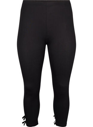 3/4 leggings in viscose with bow, Black, Packshot image number 0