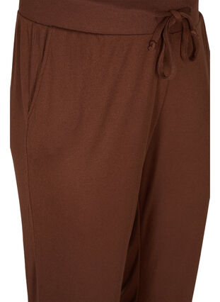 Trousers with side pockets and drawstring, Dark Brown Mel. , Packshot image number 2