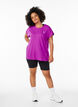 Solid-coloured training T-shirt, Purple, Model image number 1