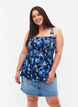 Breastfeeding-friendly top with smock, Blue Flower Print, Model image number 0