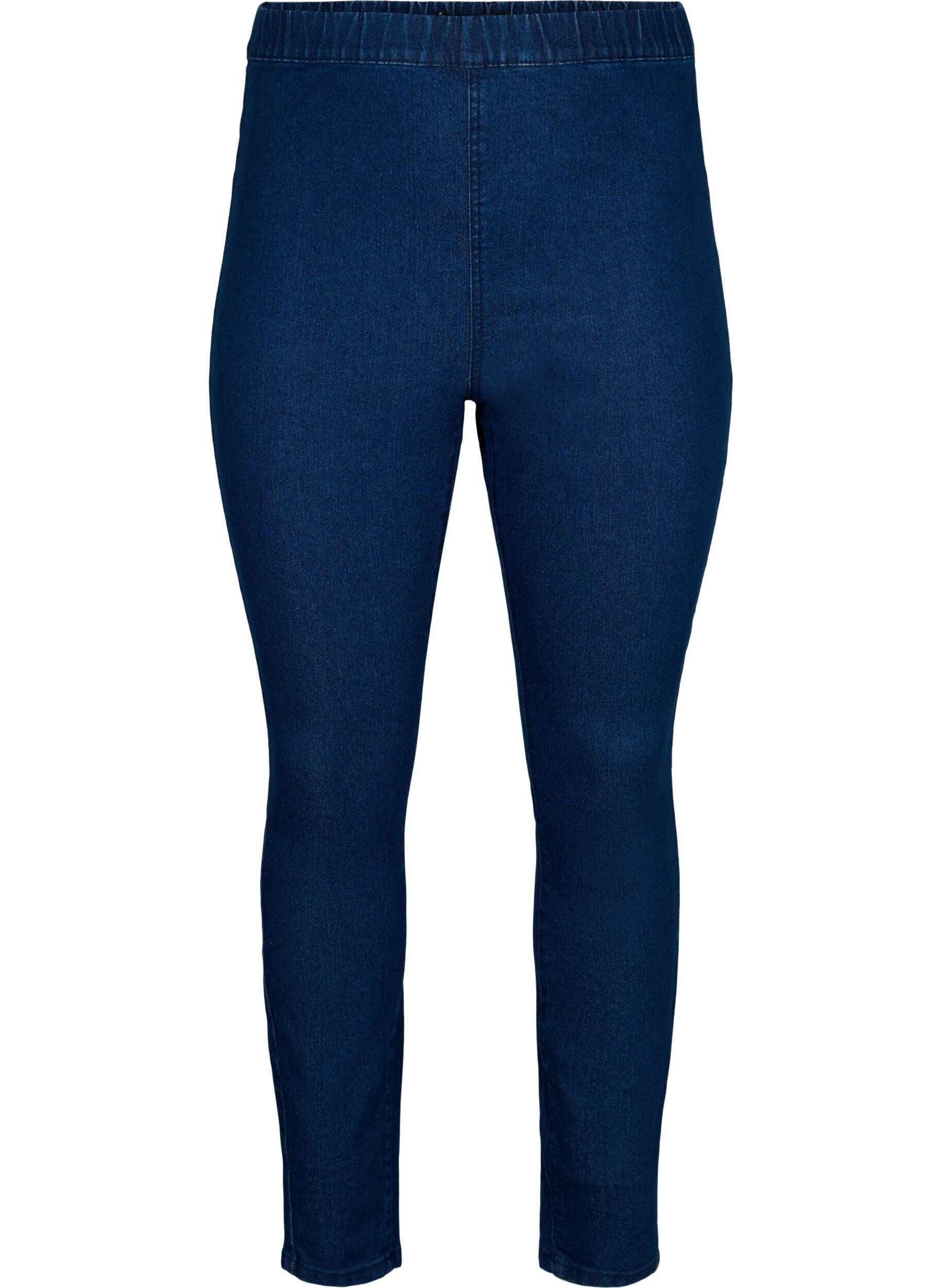 Zizzifashion FLASH - Close-fitting jeggings with high waist, Blue denim, Packshot image number 0