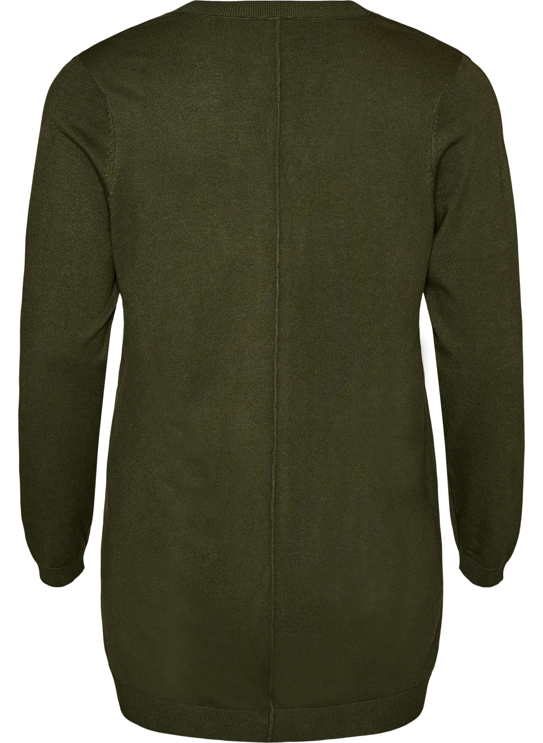 ZizzifashionLong knitted cardigan in a viscose blend, Green, Packshot image number 1