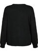 Long-sleeved knitted jumper with wool and a round neck, Black Solid, Packshot image number 1