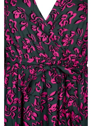Printed viscose midi dress with wrap effect, Deep Forest AOP, Packshot image number 2